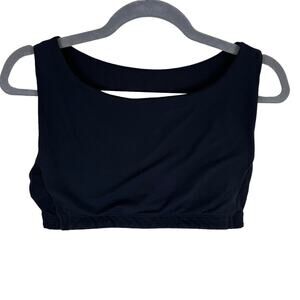 Amari Black Wide Strap High Back Full Coverage‎ Unpadded Sports Bra Minimal L